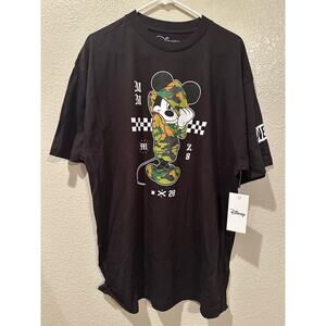 NWT Neff Disney Mickey Mouse Camo Black Tee Sz L XL